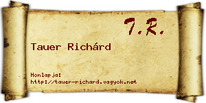 Tauer Richárd névjegykártya